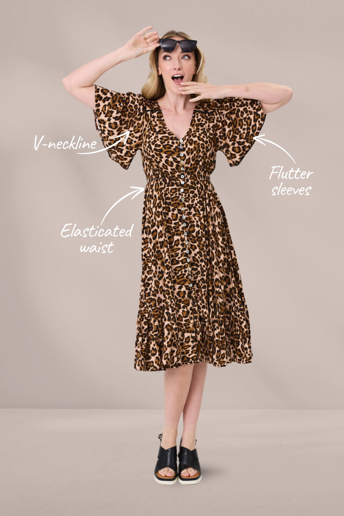 PRE-ORDER Lemon Tree Vittoria Dress Leopard Print From BoxHill
