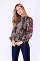 Leoni Printed Shirred Top Leopard From BoxHill