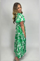 Leoni Vita Dress Green Print From BoxHill