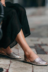 Lovelee Soles Avarca Sandals Champagne Glitters From BoxHill