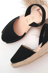 Lovelee Soles Mini Espadrille Wedge Sandals Black From BoxHill