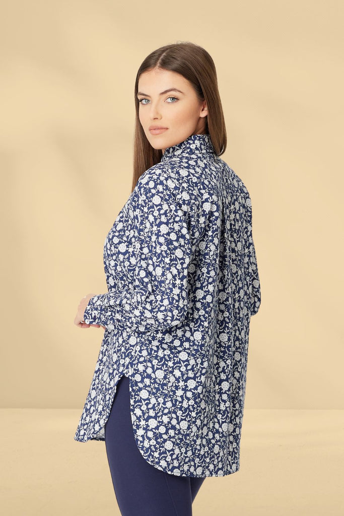 Luna Sky Floral Scoop Shirt Navy From BoxHill