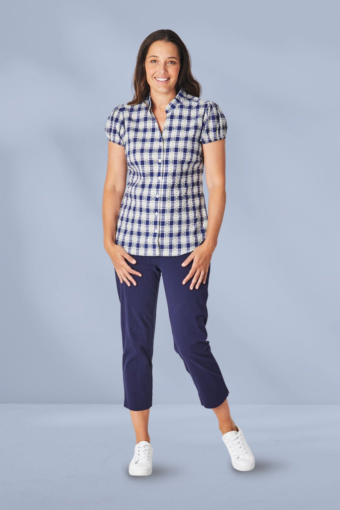 Luna Sky Stretch Cotton Pants Navy From BoxHill