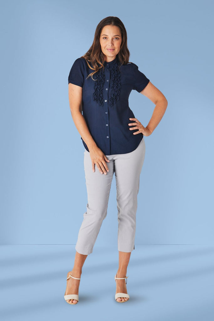 Luna Sky Stretch Cotton Pants Silver From BoxHill