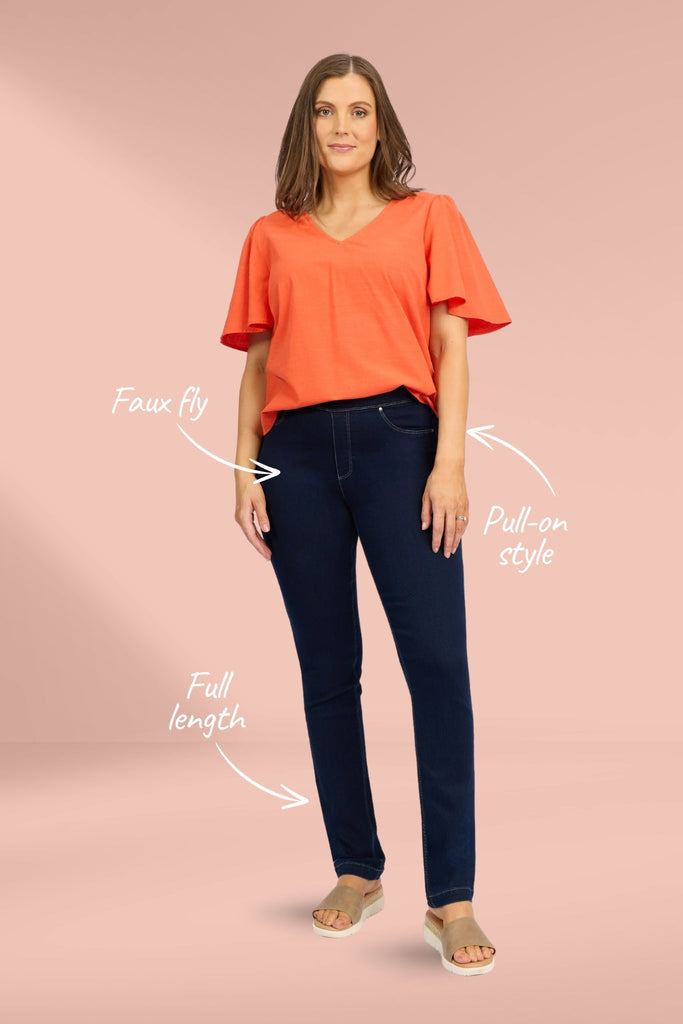 Macjays California Stretch Pull On Jeans Indigo From BoxHill