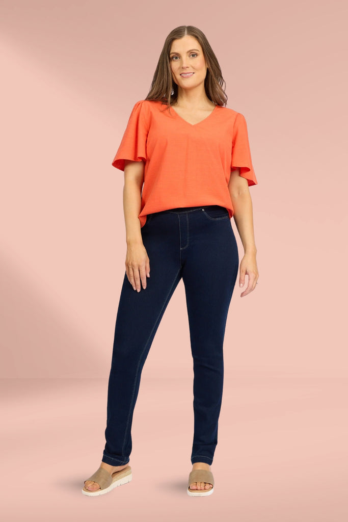 Macjays California Stretch Pull On Jeans Indigo From BoxHill