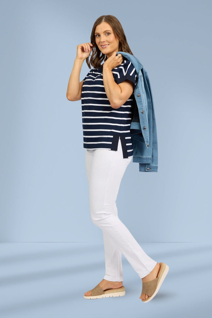 Macjays California Stretch Pull On Jeans White From BoxHill