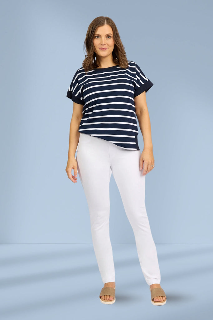 Macjays California Stretch Pull On Jeans White From BoxHill