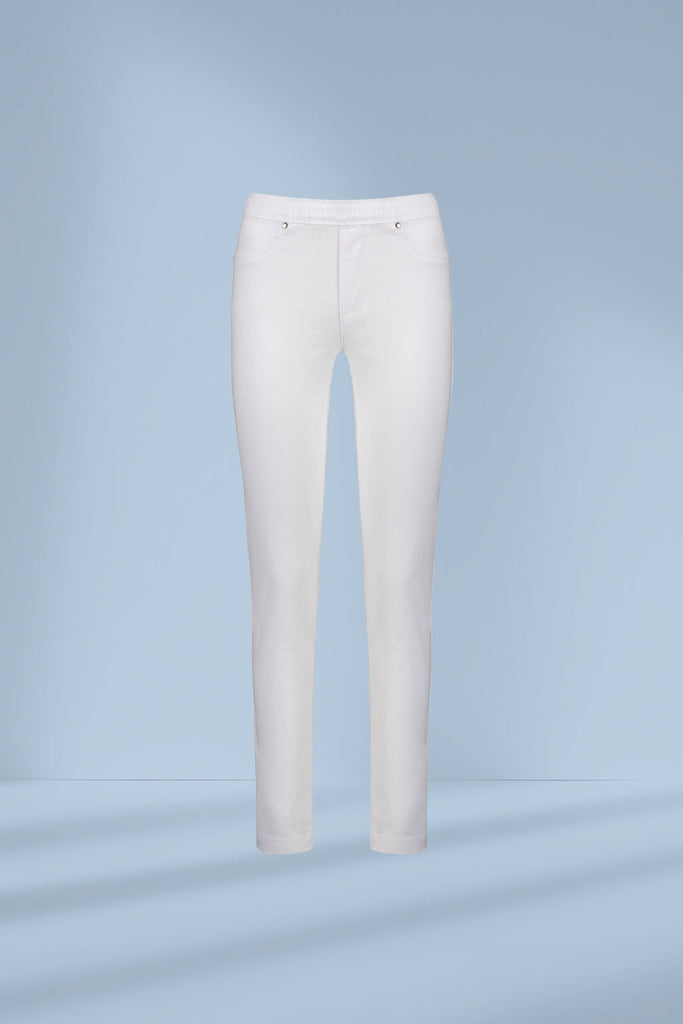 Macjays California Stretch Pull On Jeans White From BoxHill