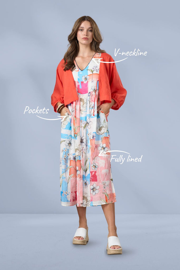 PRE-ORDER Madly Sweetly Melody Midi Dress Pink Multi From BoxHill