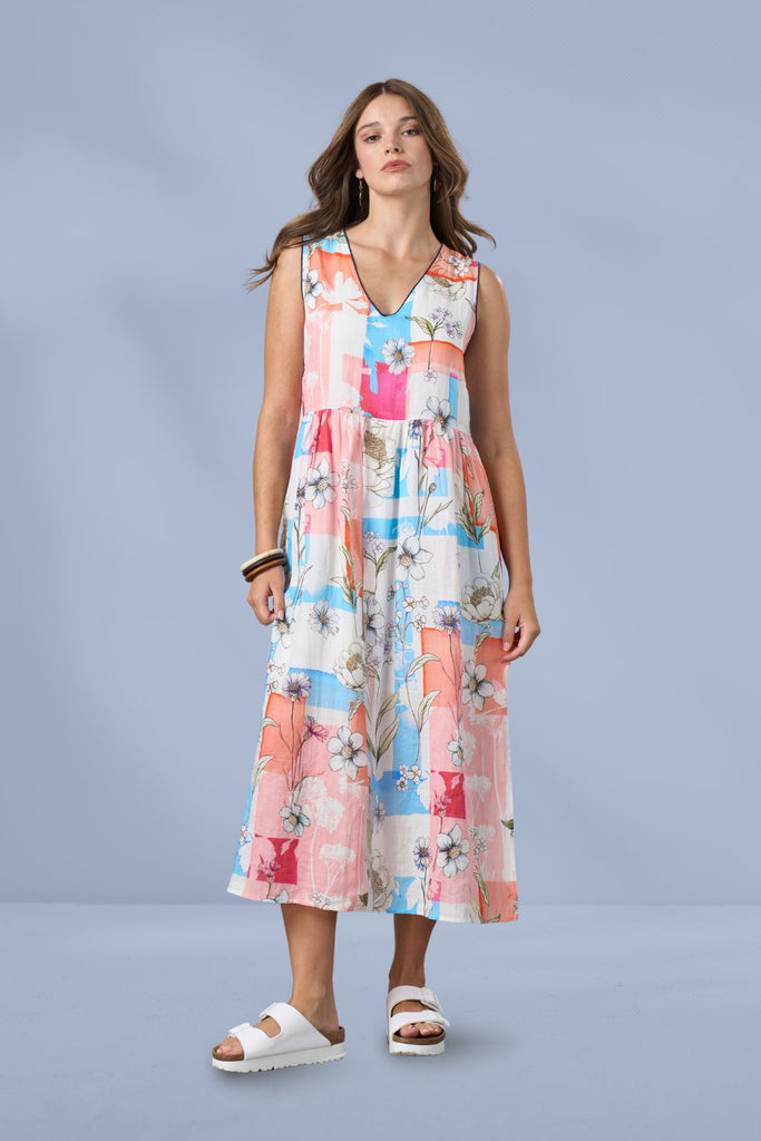 PRE-ORDER Madly Sweetly Melody Midi Dress Pink Multi From BoxHill