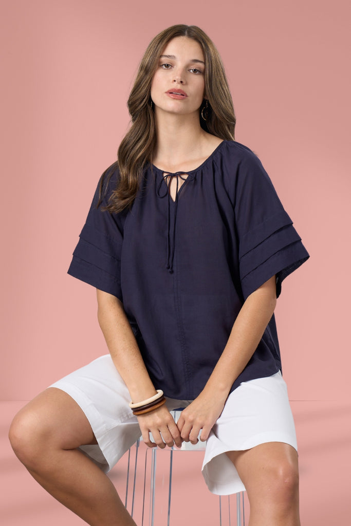 PRE-ORDER Madly Sweetly Parallel Top Navy From BoxHill