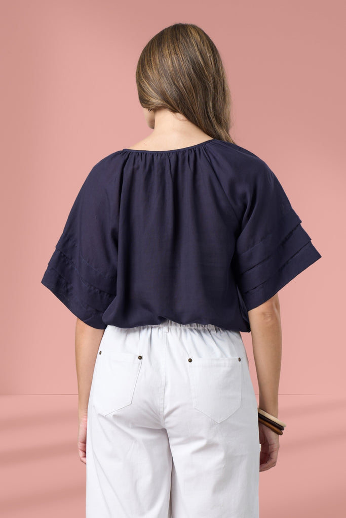 PRE-ORDER Madly Sweetly Parallel Top Navy From BoxHill