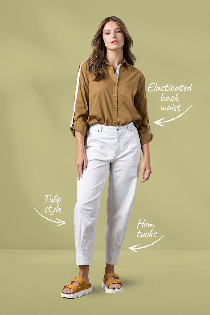 PRE-ORDER Madly Sweetly Ratio Pants White From BoxHill