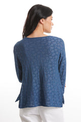 Marco Polo 3/4 Textured Stitch Sweater Indigo From BoxHill
