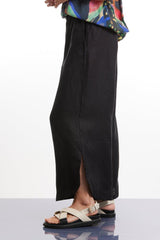 Marco Polo 3/4 Tulip Linen Pants Black From BoxHill