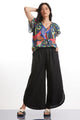 Marco Polo 3/4 Tulip Linen Pants Black From BoxHill