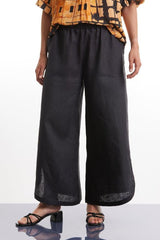 Marco Polo 3/4 Tulip Linen Pants Charcoal From BoxHill