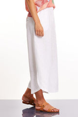Marco Polo 3/4 Tulip Linen Pants White From BoxHill