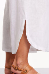 Marco Polo 3/4 Tulip Linen Pants White From BoxHill