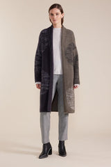 Marco Polo Boucle Spot Knit Coat Graphite Mix From BoxHill