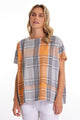 Marco Polo Cap Sleeve Boxy Check Top Golden From BoxHill