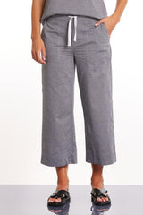 Marco Polo Cropped Chambray Pants Light Charcoal From BoxHill