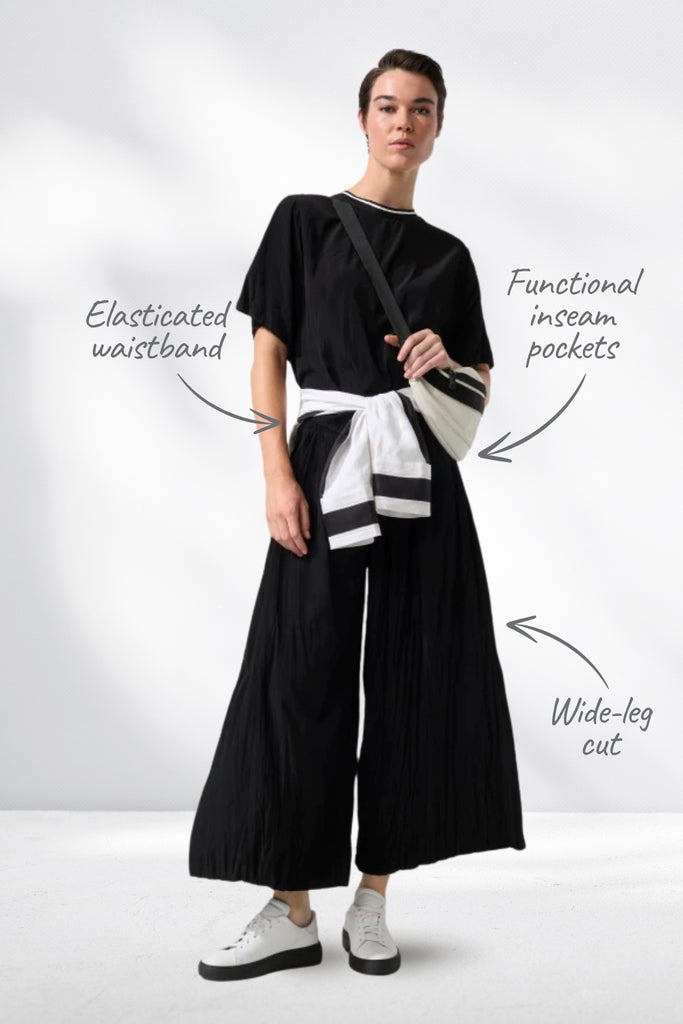 Marco Polo Crushed Travel Pants Black From BoxHill