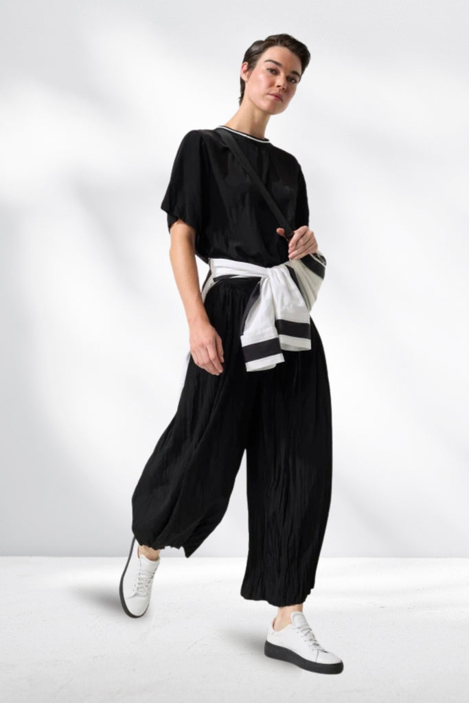 Marco Polo Crushed Travel Pants Black From BoxHill