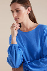 Marco Polo Gathered Sleeve Tee Blue Quartz From BoxHill