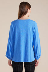 Marco Polo Gathered Sleeve Tee Blue Quartz From BoxHill