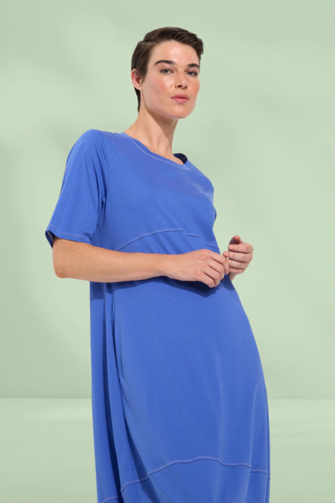 Marco Polo Lantern Dress Blue Mist From BoxHill