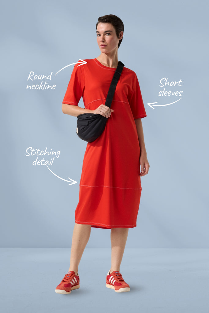 Marco Polo Lantern Dress Imperial Red From BoxHill