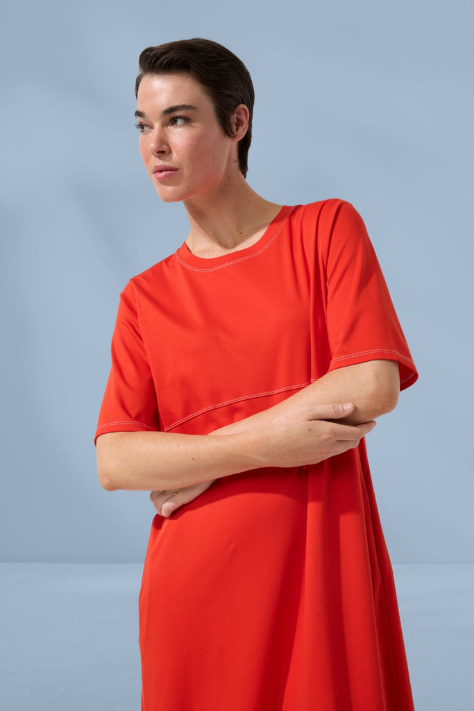 Marco Polo Lantern Dress Imperial Red From BoxHill