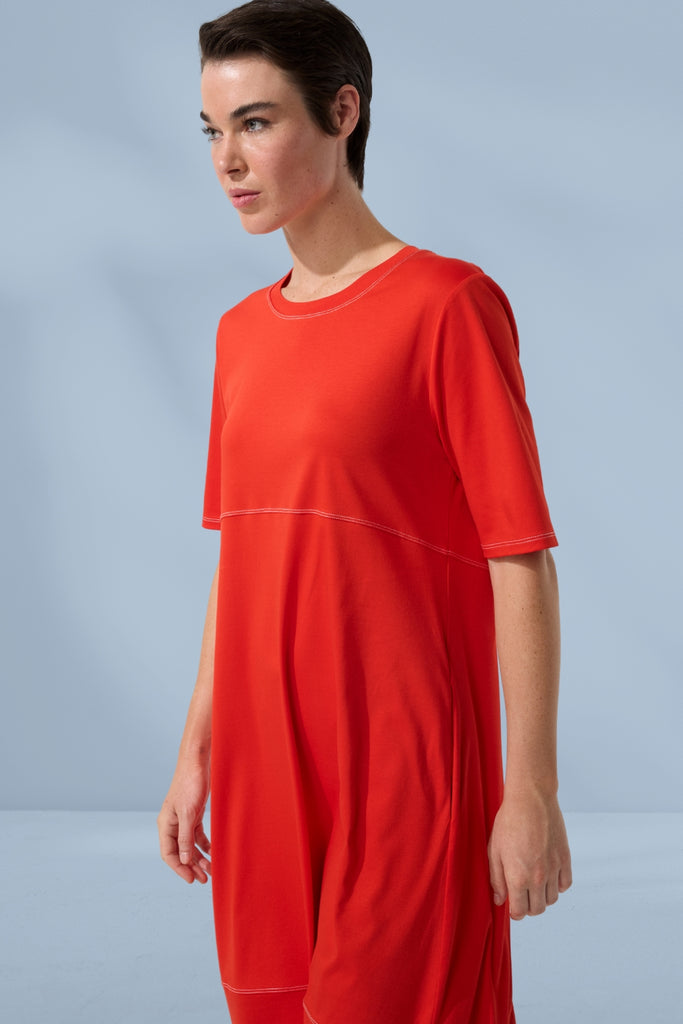 Marco Polo Lantern Dress Imperial Red From BoxHill