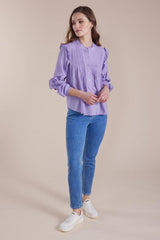 Marco Polo Lapped Ruffle Sleeve Top Lilac From BoxHill