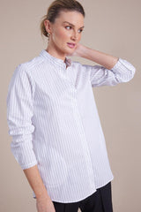 Marco Polo Long Sleeve Contrast Stripe Shirt Coal From BoxHill