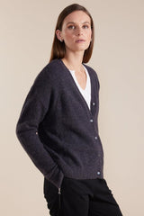 Marco Polo Long Sleeve Fluffy Button Thru Cardi Graphite From BoxHill