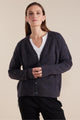 Marco Polo Long Sleeve Fluffy Button Thru Cardi Graphite From BoxHill