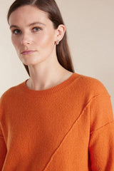 Marco Polo Longline Boiled Wool Sweater Amber From BoxHill