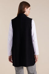 Marco Polo Longline Boiled Wool Vest Black From BoxHill