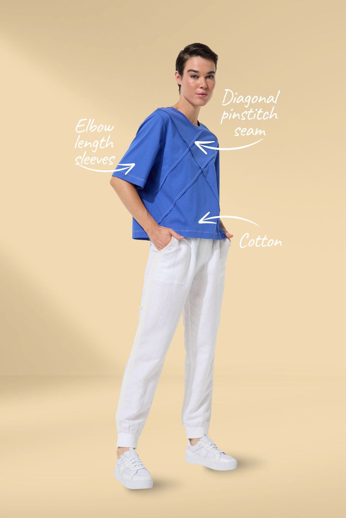 Marco Polo Pinstitch Tee Blue Mist From BoxHill