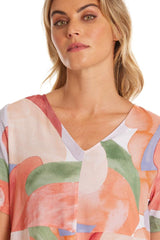 Marco Polo Short Sleeve Abstract Motion Dress From BoxHill