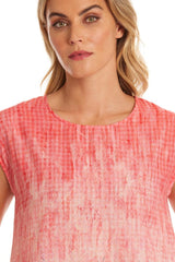 Marco Polo Short Sleeve Charmed Check Dress Pink Olive From BoxHill