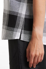 Marco Polo Short Sleeve Check Top Black From BoxHill