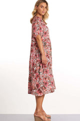 Marco Polo Short Sleeve Floral Tapestry Dress Multi From BoxHill