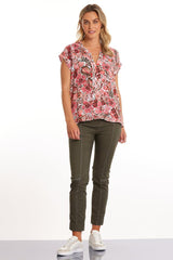 Marco Polo Short Sleeve Floral Tapestry Top Multi From BoxHill