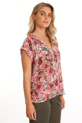 Marco Polo Short Sleeve Floral Tapestry Top Multi From BoxHill