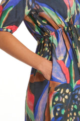 Marco Polo Short Sleeve Night Bloom Dress Multi From BoxHill