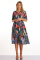 Marco Polo Short Sleeve Night Bloom Dress Multi From BoxHill